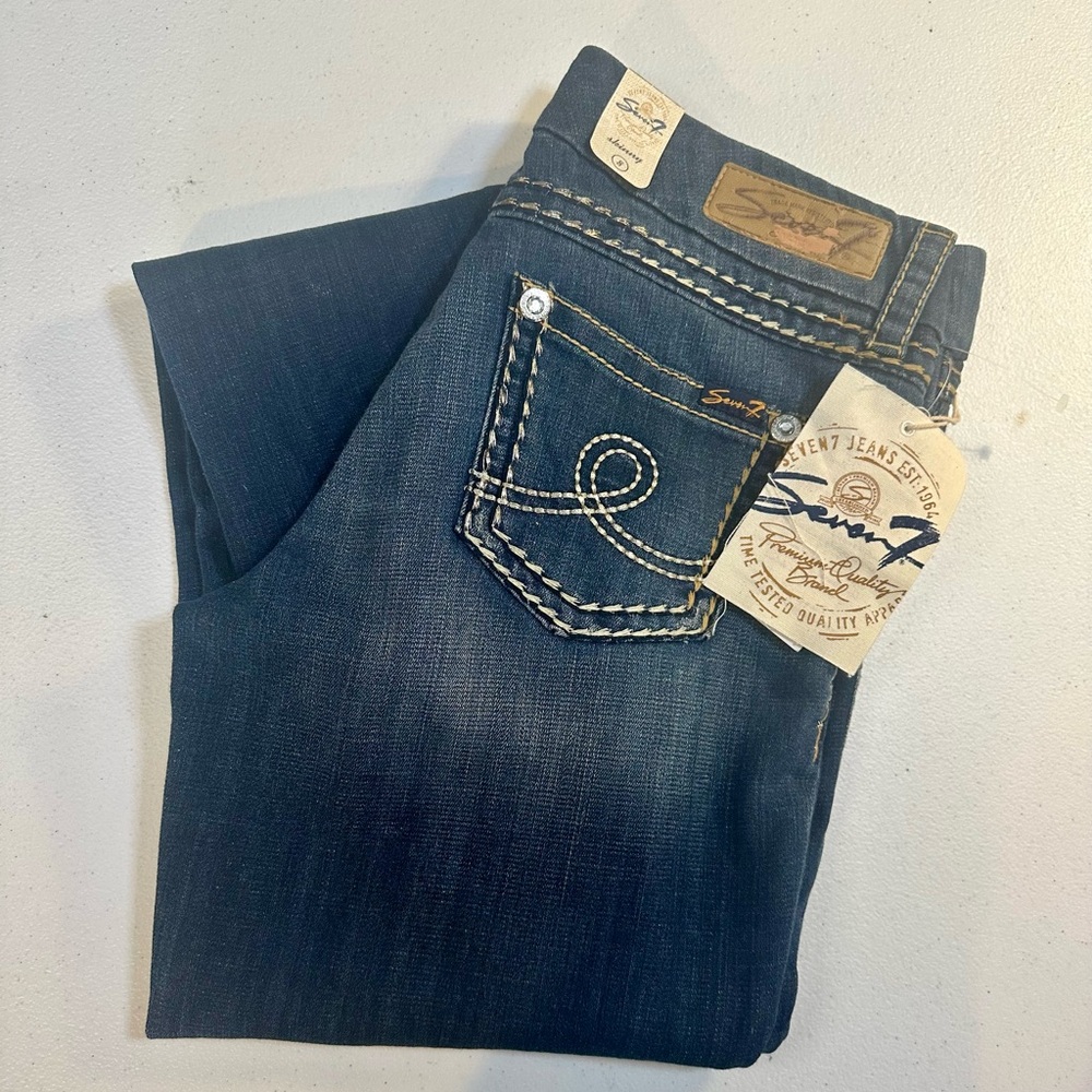 Seven7‎ Women’s Jeans Premium Denim Skinny Dark Wash Size 8 NWT